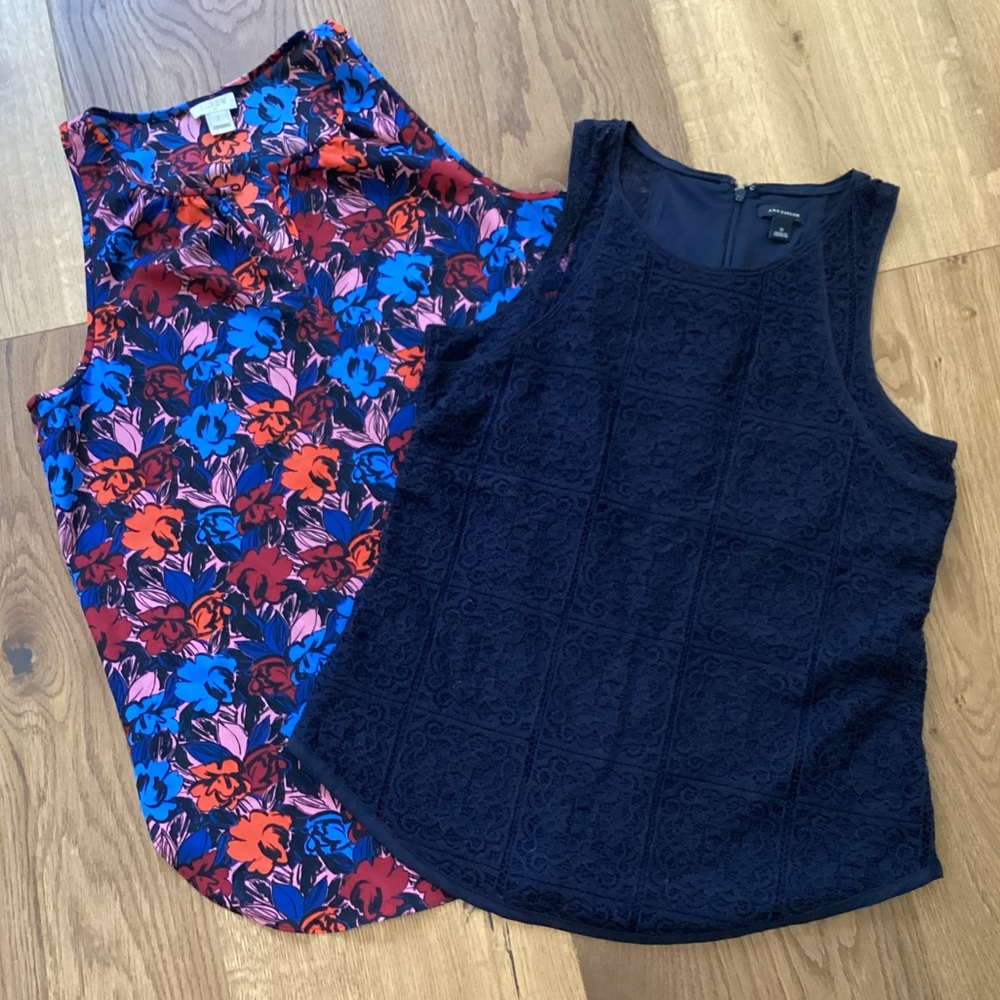J. Crew Ann Taylor Sleeveless Tops Lot of 2